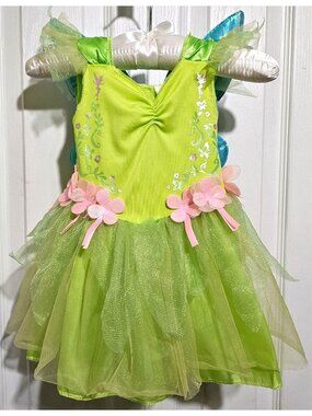 Disney Baby Tinkerbell Costume with Wings Fairy Dress Halloween Green Pink 6-12M